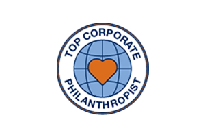 Graphic indicating Top Corporate Philanthropist