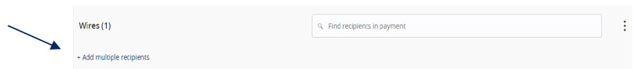 Wire form showing Add multiple recipients option.