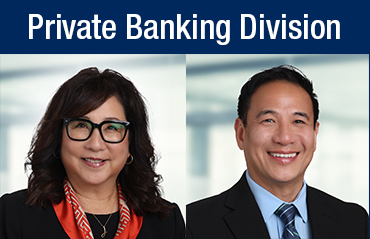 Professional headshots of Janice Miyatake and Wyman Wong with Private Banking Division above the photos Banking